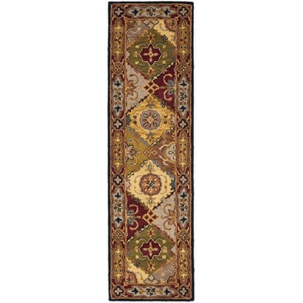 Safavieh 2 ft. - 3 in. x 16 ft. Runner- Traditional Heritage Multi And Red Hand Tufted Rug - HG512B-216