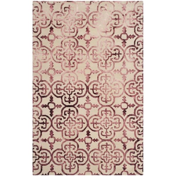 Safavieh Dip Dyed Hand Tufted Rectangle Rug- Beige - Maroon- 2 x 3 ft. - DDY711G-2