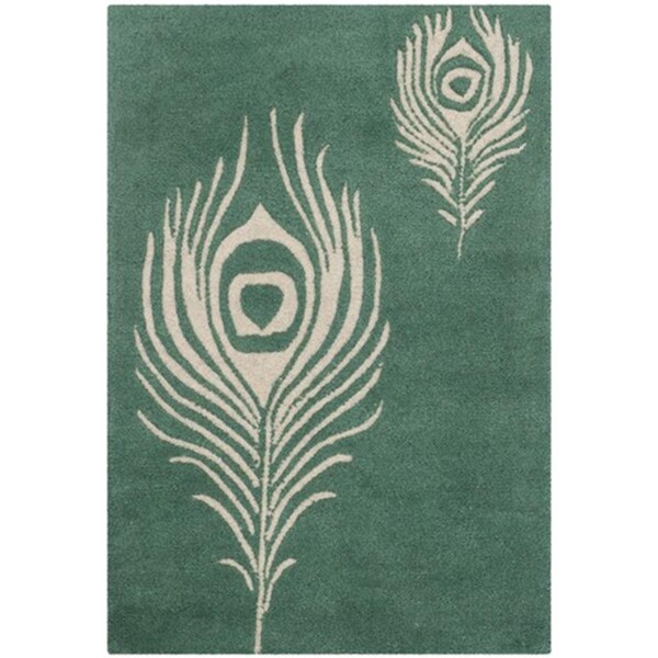 Safavieh Soho Hand Tufted Rectangle Rug- Teal - Ivory- 2 x 3 ft. - SOH704T-2