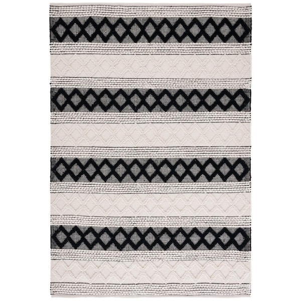 Safavieh 3 x 5 ft. Rectangle Natura Area Rug Ivory & Black - NAT334A-3