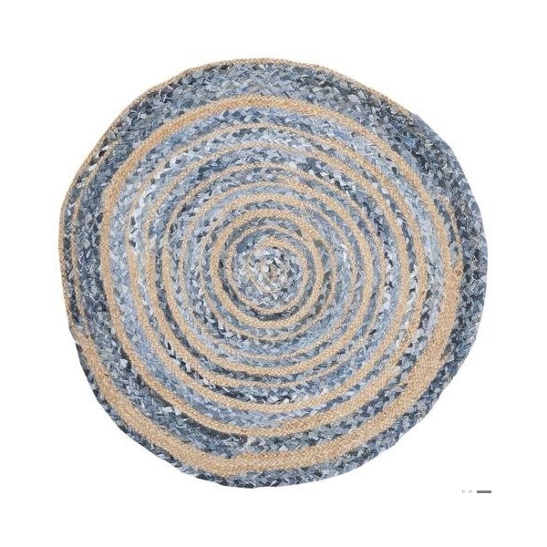 Safavieh 5 x 5 ft. Cape Cod Collection Global Round Hand Woven Rug Blue & Natural - CAP209L-5R