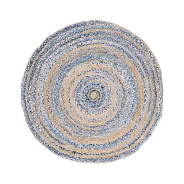 Safavieh 5 x 5 ft. Cape Cod Collection Global Round Hand Woven Rug Blue & Natural - CAP209L-5R