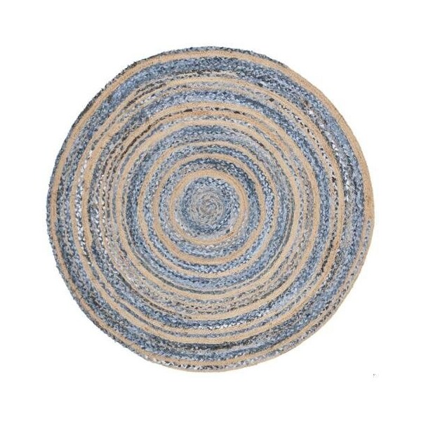 Safavieh 5 x 5 ft. Cape Cod Collection Global Round Hand Woven Rug Blue & Natural - CAP209L-5R