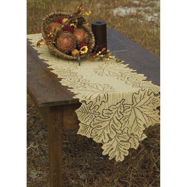 Heritage Lace Leaf 14 x 68 in. Runner - Goldenrod - AM-1468G