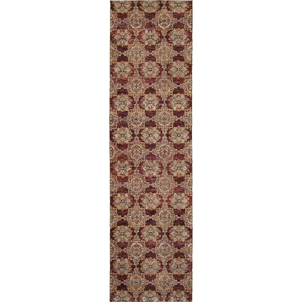 Oriental Weavers Andorra 6883A 2x8 Runner - Red/ Gold-Nylon/PolyP - A6883A067253ST