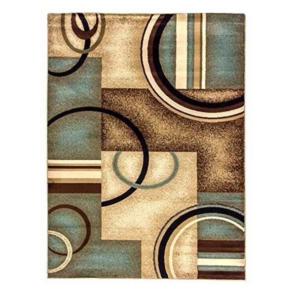 Rickis Rugs Arcs & Shapes Modern Runner Rug, Light Blue - 2 ft. 3 in. x 7 ft. 3 in. - RI1634742