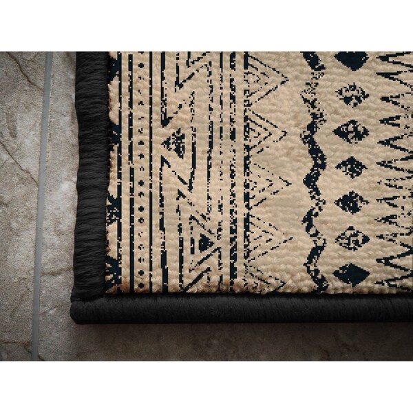 Deerlux Boho Living Room Area Rug with Nonslip Backing, Bohemian Tribal Print Pattern, 2.5 x 6.5 Ft Runner - QI003648.R
