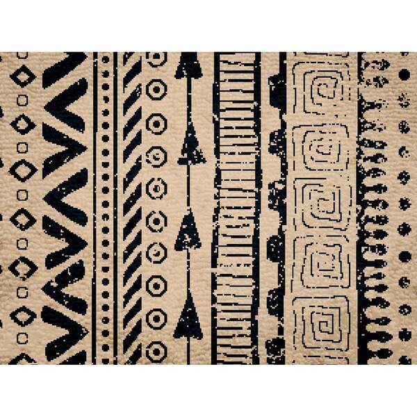 Deerlux Boho Living Room Area Rug with Nonslip Backing, Bohemian Tribal Print Pattern, 2.5 x 6.5 Ft Runner - QI003648.R