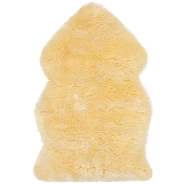 Safavieh 2 x 3 ft. Sheep Skin Natural Sheep Skin Made within Acid Dying Rug Champagne - Accent - SHS121H-2