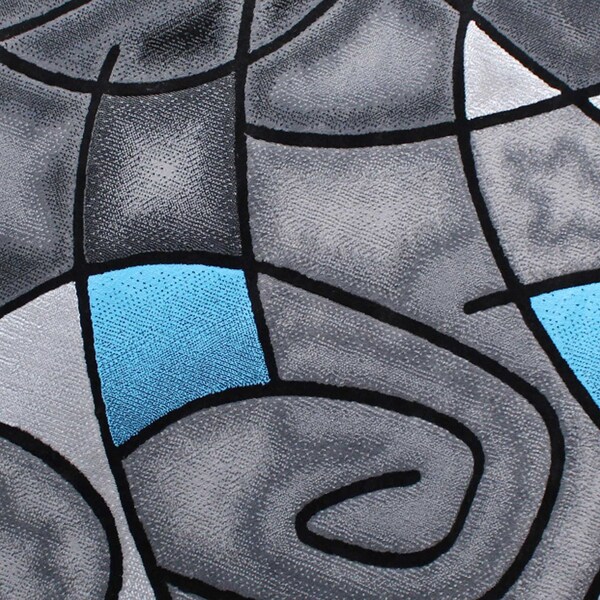 Flash Furniture Blue 5' x 5' Round Abstract Design Area Rug - ACD-RGTRZ860-55-BL-GG