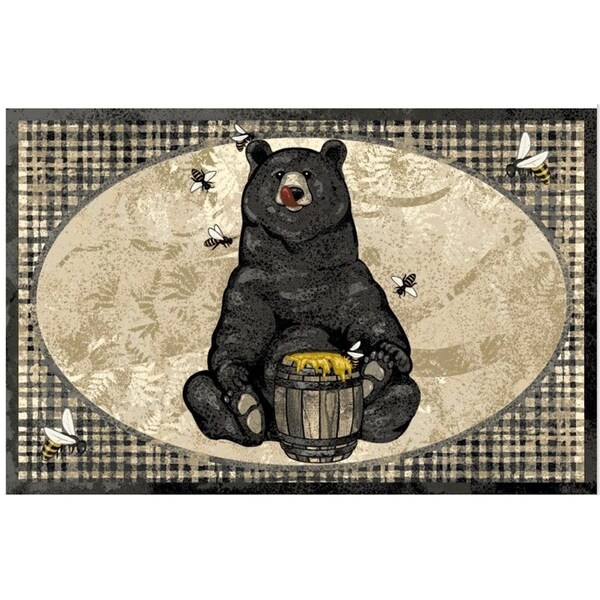 Mayberry Rug 30 x 46 in. Honey Bear Area Rug, Black - CC20680 30X46