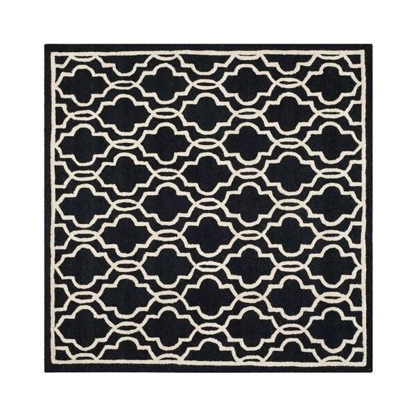 Safavieh Cambridge Hand Tufted Runner Rug- Black - Ivory- 2 ft. 6 in. x 6 ft. - CAM131E-26