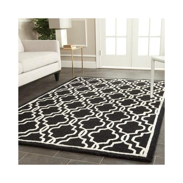 Safavieh Cambridge Hand Tufted Runner Rug- Black - Ivory- 2 ft. 6 in. x 6 ft. - CAM131E-26
