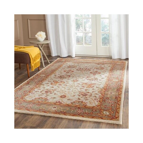 Safavieh 3 ft.-6 in. x 3 ft.-6 in. Round Traditional Antiquity- Ivory Hand Tufted Rug - AT21F-4R