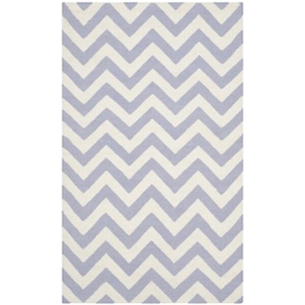 Safavieh 4 ft. x 6 ft. Small Rectangle Contemporary Dhurries- Purple and Ivory- Hand Woven Rug - DHU557J-4