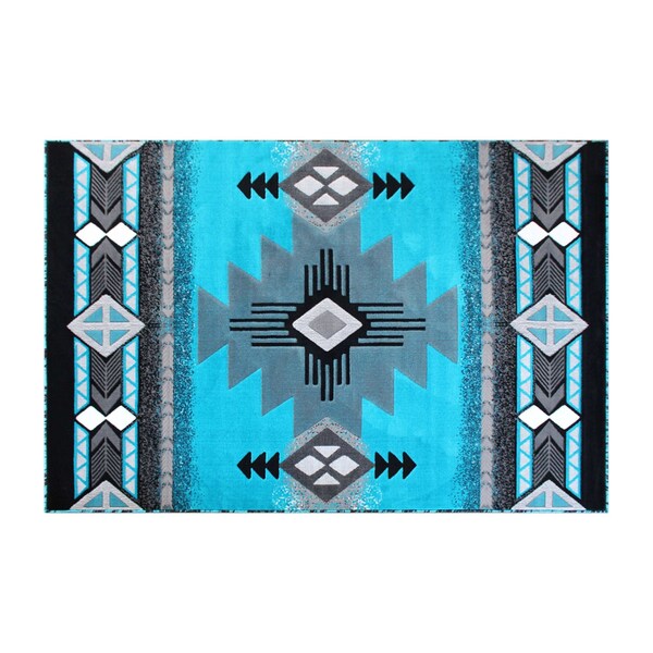 Flash Furniture 8x10 Turquoise Rustic Southwest Style Area Rug - ACD-RGC318-810-TQ-GG