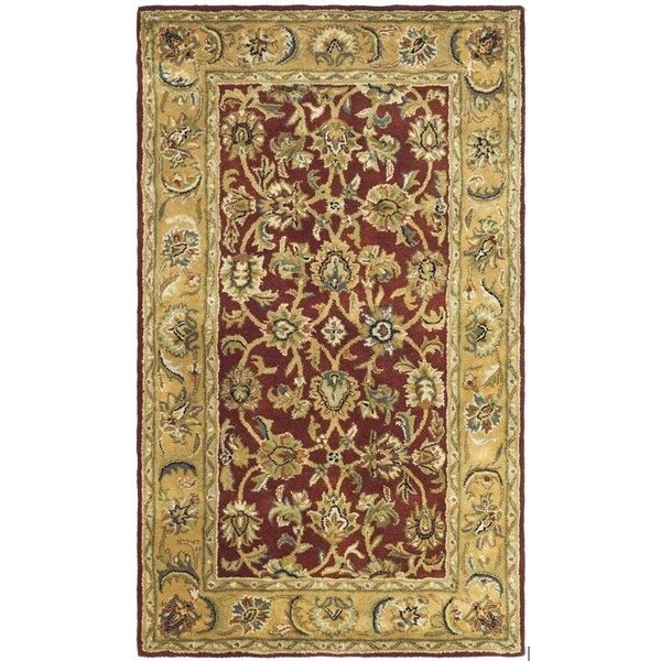 Safavieh 3 Ft. x 5 Ft. Small Rectangle- Traditional Classic Rust And Camel Hand Tufted Rug - CL758K-3