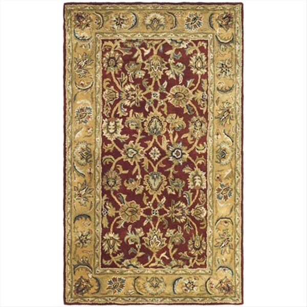 Safavieh 3 Ft. x 5 Ft. Small Rectangle- Traditional Classic Rust And Camel Hand Tufted Rug - CL758K-3