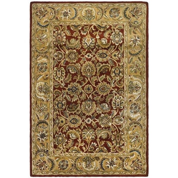 Safavieh 3 Ft. x 5 Ft. Small Rectangle- Traditional Classic Rust And Camel Hand Tufted Rug - CL758K-3