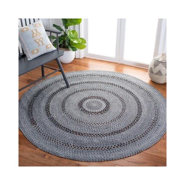 Safavieh 3 x 3 ft. Cape Cod Round Area Rug, Charcoal - CAP221H-3R