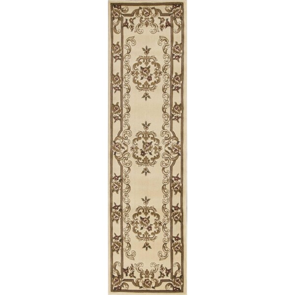 Homeroots 2 ft. 2 in. x 7 ft. 11 in. Runner Polypropylene Ivory Area Rug - 353673