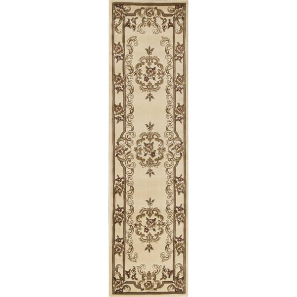 Homeroots 2 ft. 2 in. x 7 ft. 11 in. Runner Polypropylene Ivory Area Rug - 353673