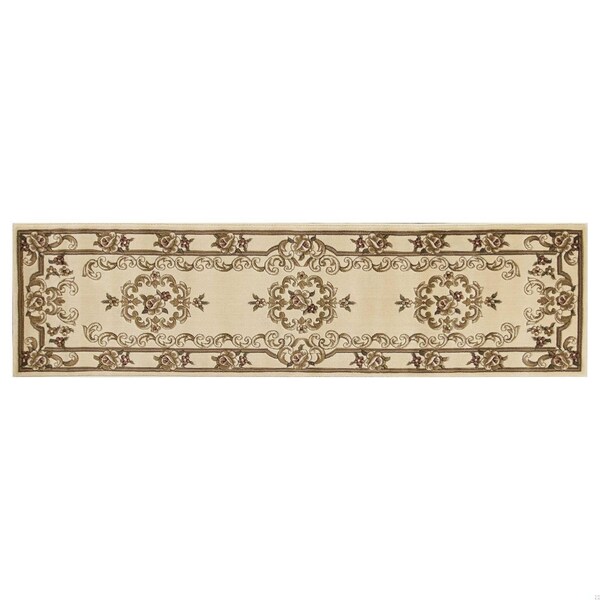 Homeroots 2 ft. 2 in. x 7 ft. 11 in. Runner Polypropylene Ivory Area Rug - 353673