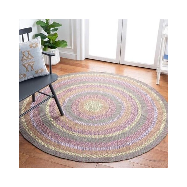 Safavieh 3 x 3 ft. Cape Cod Round Area Rug, Green & Pink - CAP241Y-3R