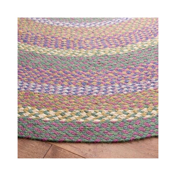 Safavieh 3 x 3 ft. Cape Cod Round Area Rug, Green & Pink - CAP241Y-3R