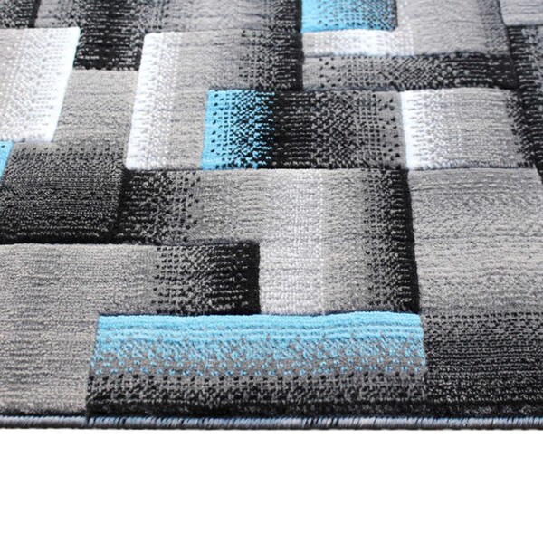 Flash Furniture Blue 2' x 7' Modern Color Blocked Area Rug - ACD-RGTRZ861-27-BL-GG
