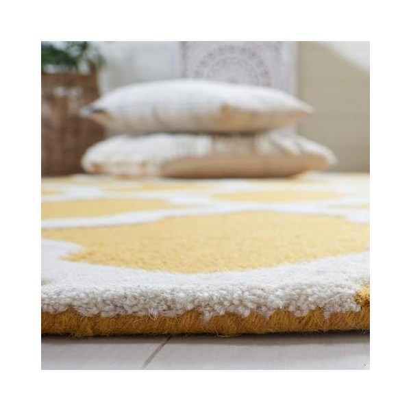 Safavieh 2 x 3 ft. Rectangle Transitional Cambridge- Gold and Ivory Hand Tufted Rug - CAM121Q-2