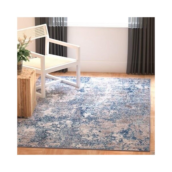 Safavieh 4 x 6 ft. Aston 700 Rectanglar Modern Contemporary Rug Navy & Grey - ASN710N-4