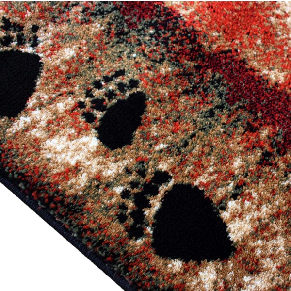 Flash Furniture 4' x 5' Brown Rustic Bear and Cub Olefin Area Rug - KP-RGB3940-45-BN-GG