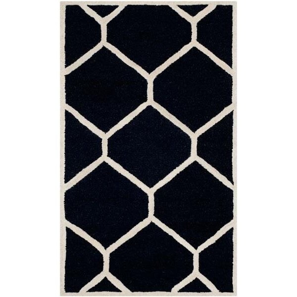Safavieh Cambridge Hand Tufted Rectangle Rug- Black - Ivory- 4 x 6 ft. - CAM144E-4