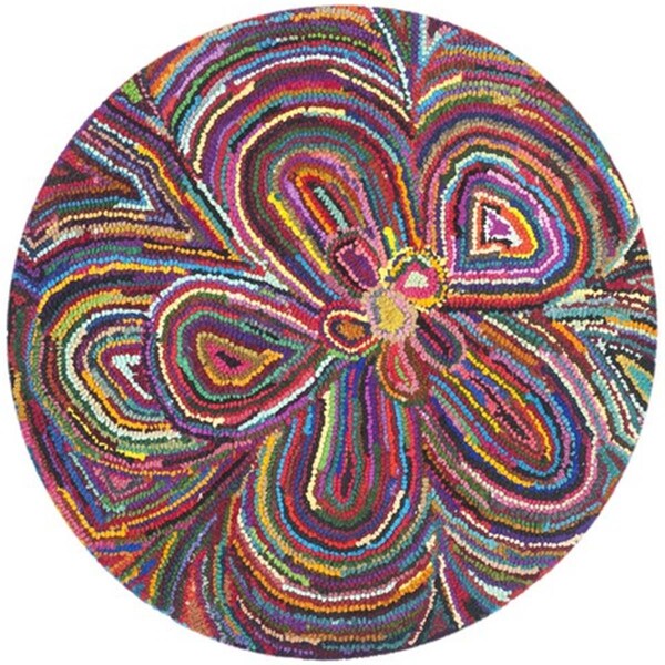 Safavieh Nantucket Hand Tufted Round Rug- Multi- 4 x 4 ft. - NAN445A-4R