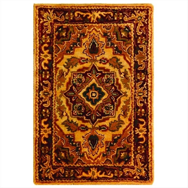 Safavieh 2 Ft. x 3 Ft. Accent, Traditional Classic Light Gold And Red Hand Tufted Rug - CL763A-2
