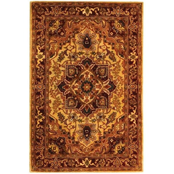 Safavieh 2 Ft. x 3 Ft. Accent, Traditional Classic Light Gold And Red Hand Tufted Rug - CL763A-2