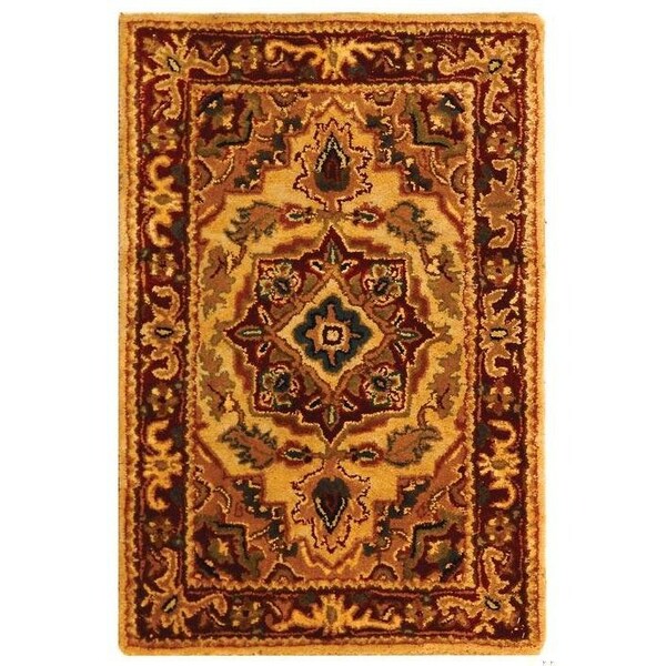 Safavieh 2 Ft. x 3 Ft. Accent, Traditional Classic Light Gold And Red Hand Tufted Rug - CL763A-2