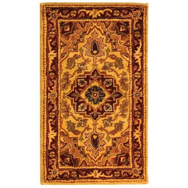 Safavieh 2 Ft. x 3 Ft. Accent, Traditional Classic Light Gold And Red Hand Tufted Rug - CL763A-2