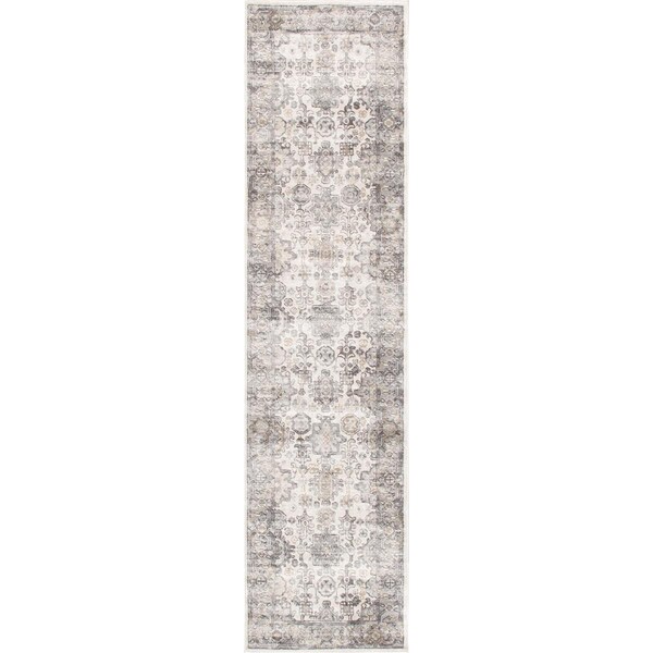 Pasargad Home 2 ft 6 in x 8 ft Amadeus Design Power Loom Runner Rug Ivory - PRC1022IG 2.06X8
