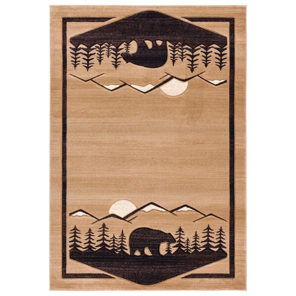Manmade Cottage Treetops Beige Area Rectangle Rug 2 ft. 7 in. x 4 ft. 2 in. - MA3661428