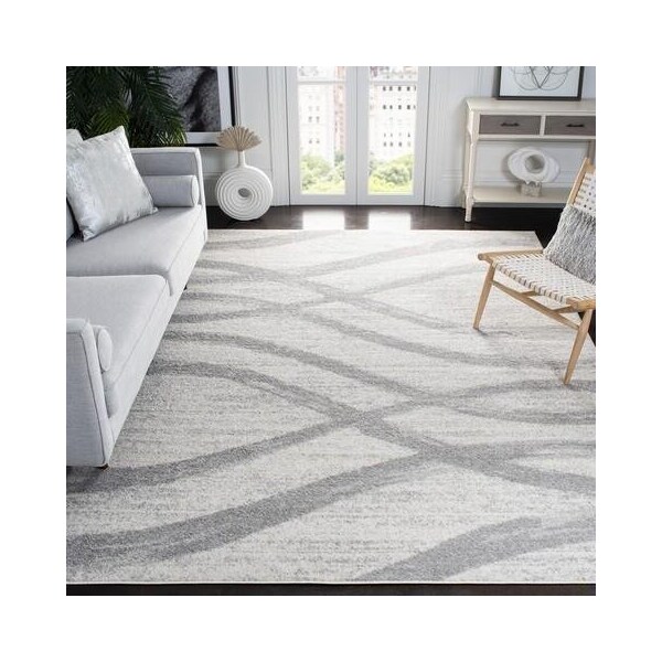 Safavieh Adirondack Power Loomed Square Area Rug, Cream and Grey - 6 x 6 ft. - ADR125C-6SQ