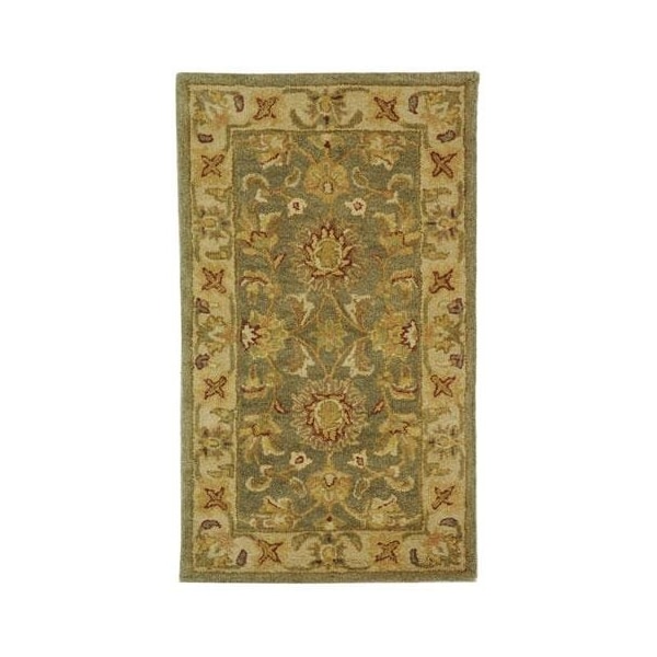 Safavieh 2 x 3 ft. Accent Traditional Antiquity- Green and Gold Hand Tufted Rug - AT313A-2