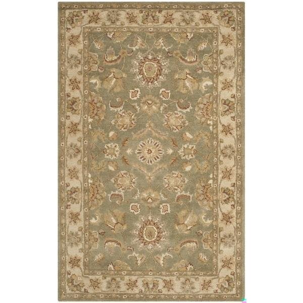 Safavieh 2 x 3 ft. Accent Traditional Antiquity- Green and Gold Hand Tufted Rug - AT313A-2