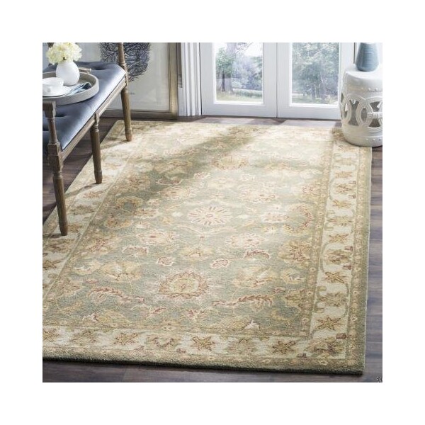 Safavieh 2 x 3 ft. Accent Traditional Antiquity- Green and Gold Hand Tufted Rug - AT313A-2