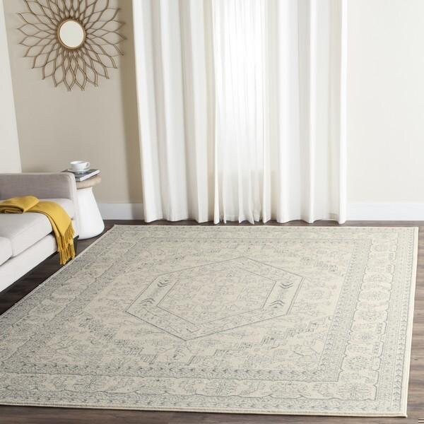 Safavieh Adirondack Power Loomed Runner Area Rug, Ivory and Slate - 2 ft.-6 in. x 6 ft. - ADR108S-26