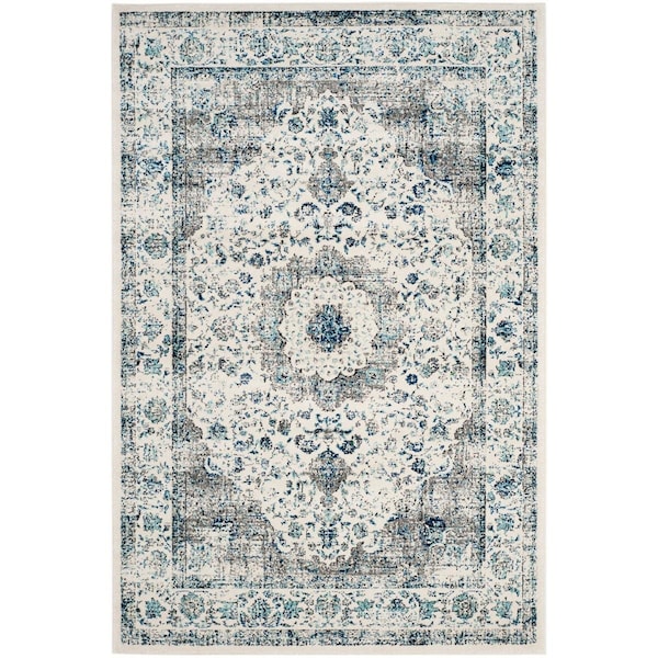 Safavieh Evoke Power Loomed Rectangle Area Rug, Grey and Ivory - 4 x 6 ft. - EVK220D-4