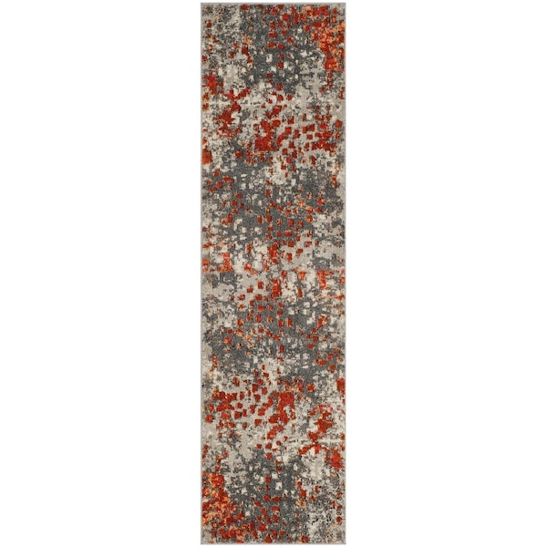 Safavieh Monaco Runner RugsGrey & Orange 2 ft. 2 in. x 6 ft. - MNC225H-26