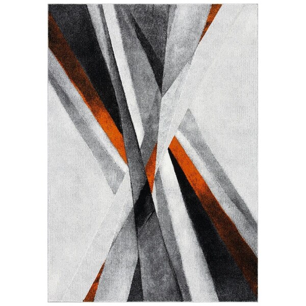 Safavieh Rectangle Modern Hollywood Area RugGrey & Orange 8 x 10 ft. - HLW710P-8