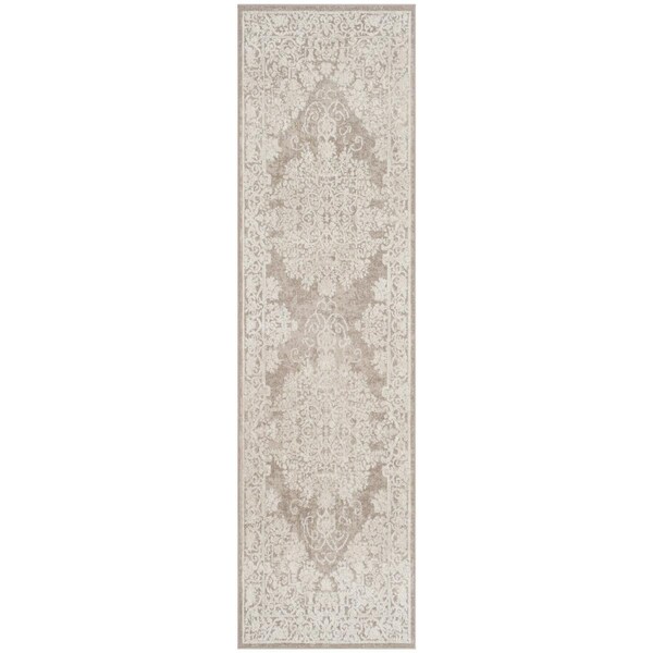 Safavieh 2 ft. 3 in. x 16 ft. Reflection Power Loomed Runner Area Rug Beige & Cream - RFT664A-216